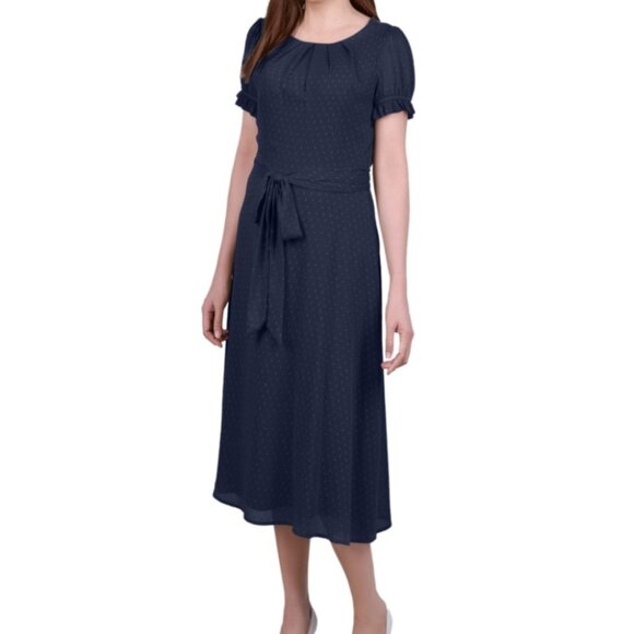 NY Collection Women's Midi Dress Blue Size PS NWT - Picture 1 of 4